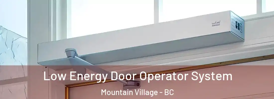  Low Energy Door Operator System Mountain Village - BC